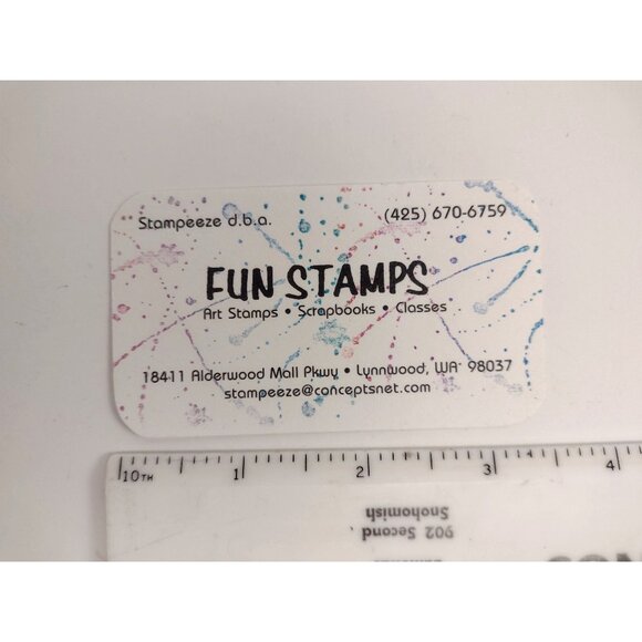 Fun Stamps Business Card Art Stamps Scrapbooks Classes Lynnwood WA Alderwood - Picture 1 of 3